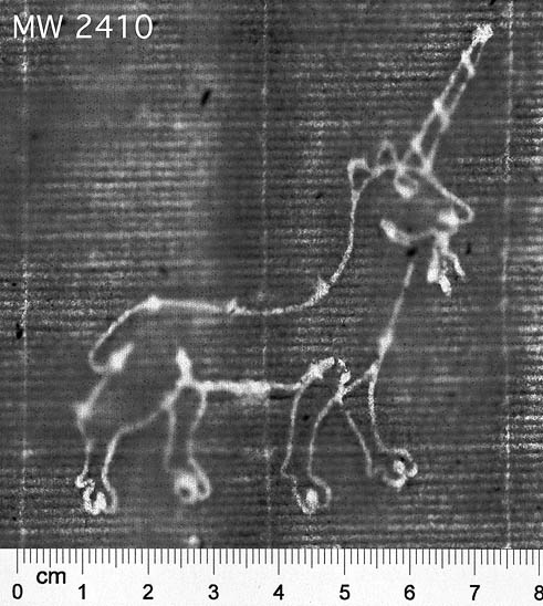 WM I 02410 unicorn, horizontal, to right