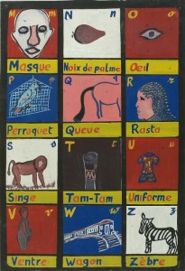 COLLECTIE TROPENMUSEUM Schoolbord voor het leren van het alfabet (M tm Z) TMnr 5723-12b 1998 CC-BY-SA 3.0